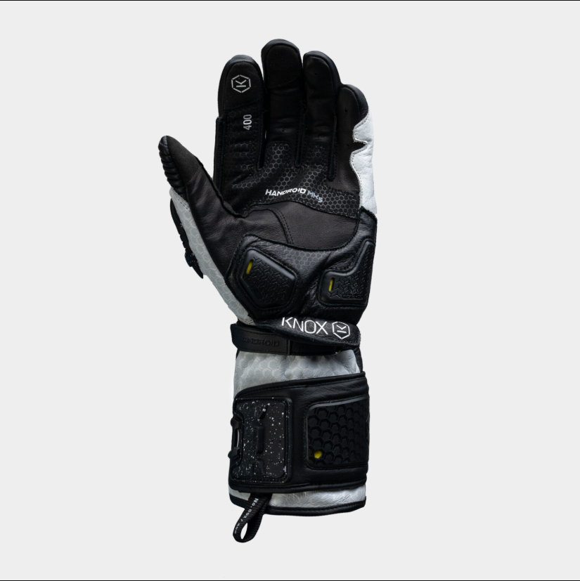 Knox Handroid MK5 Luvas de corrida em pele | Homem | Preto/Branco | 11769404101 