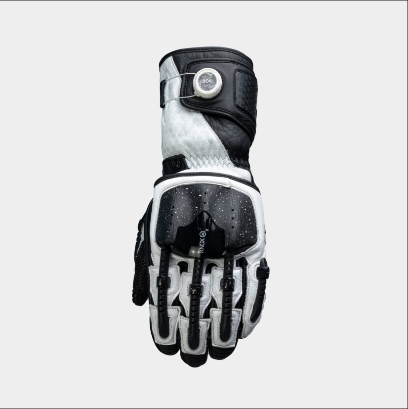 Knox Handroid MK5 Luvas de corrida em pele | Homem | Preto/Branco | 11769404101 