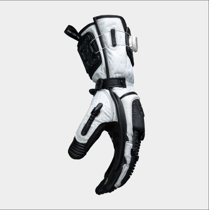 Knox Handroid MK5 Luvas de corrida em pele | Homem | Preto/Branco | 11769404101 