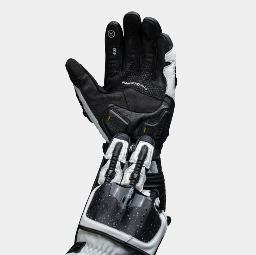 Knox Handroid MK5 Luvas de corrida em pele | Homem | Preto/Branco | 11769404101 