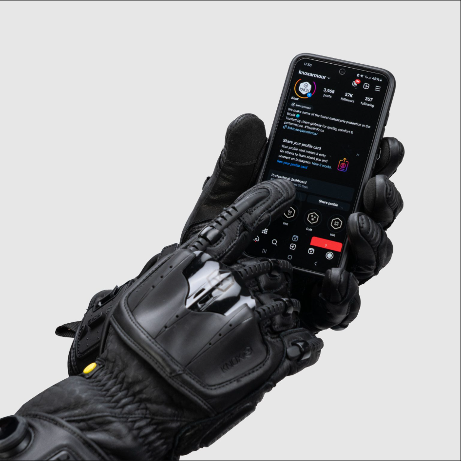 Knox Handroid MK5 Luvas de Corrida em Couro | Homem | Preto | 11769404100 