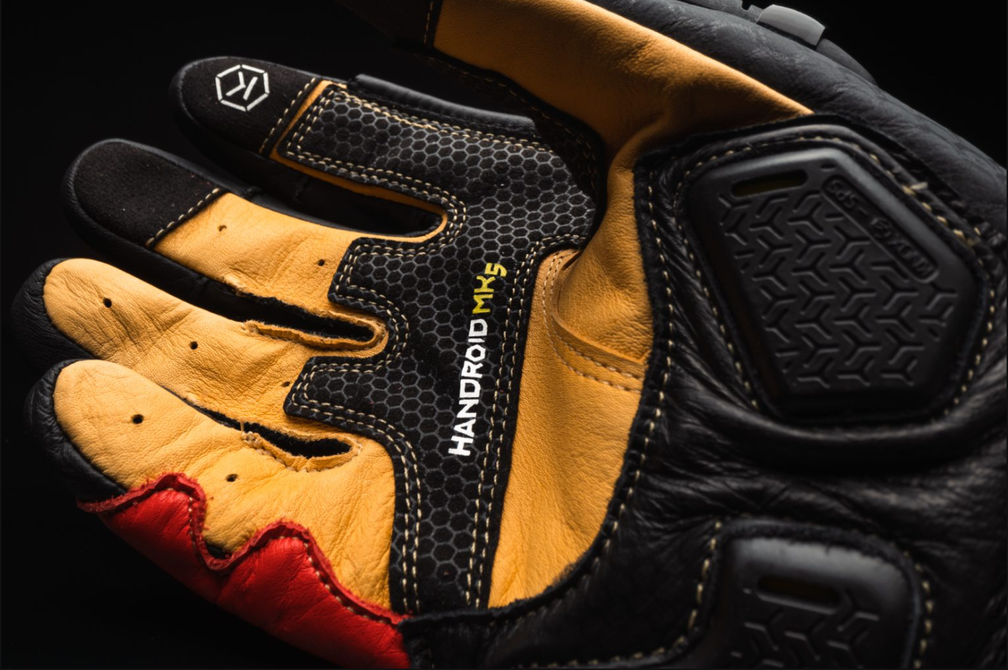 Knox Handroid MK5 luvas de corrida em couro | Homem | Vermelho | 11769404105 