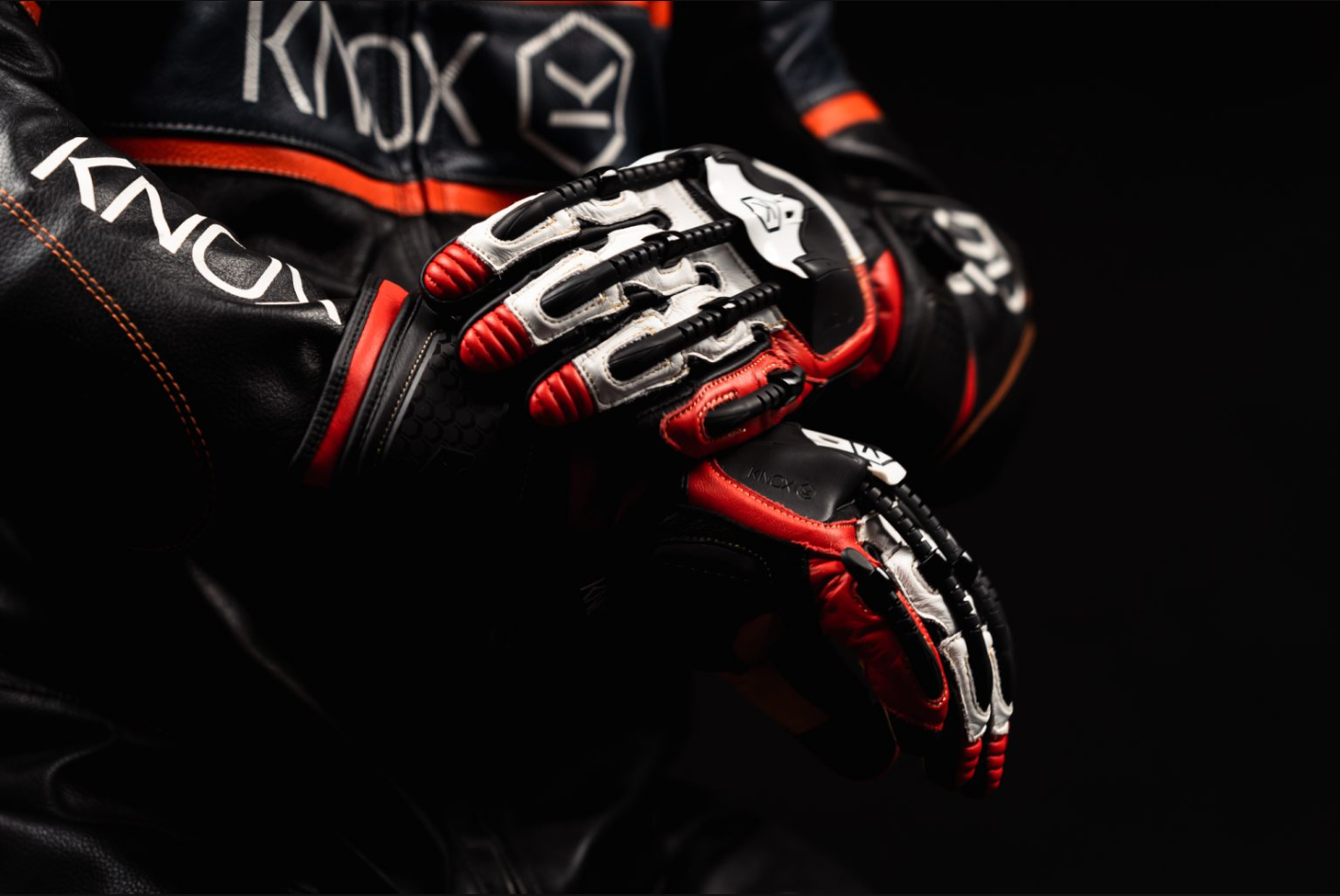 Knox Handroid MK5 luvas de corrida em couro | Homem | Vermelho | 11769404105 