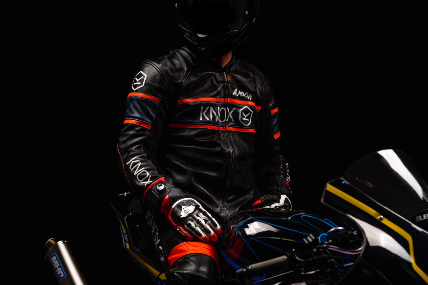 Knox Handroid MK5 luvas de corrida em couro | Homem | Vermelho | 11769404105 