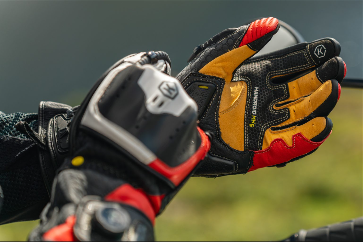 Knox Handroid MK5 luvas de corrida em couro | Homem | Vermelho | 11769404105 
