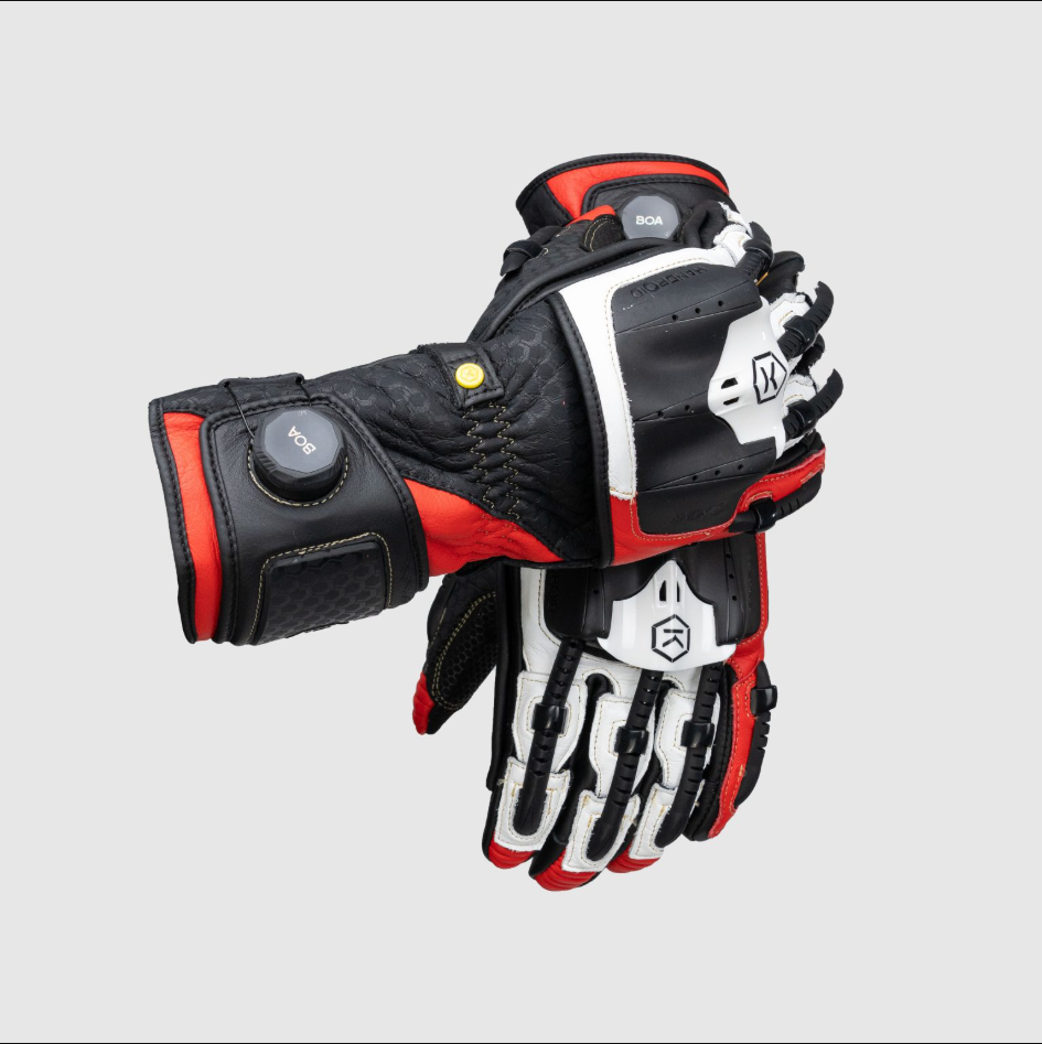 Knox Handroid MK5 luvas de corrida em couro | Homem | Vermelho | 11769404105 