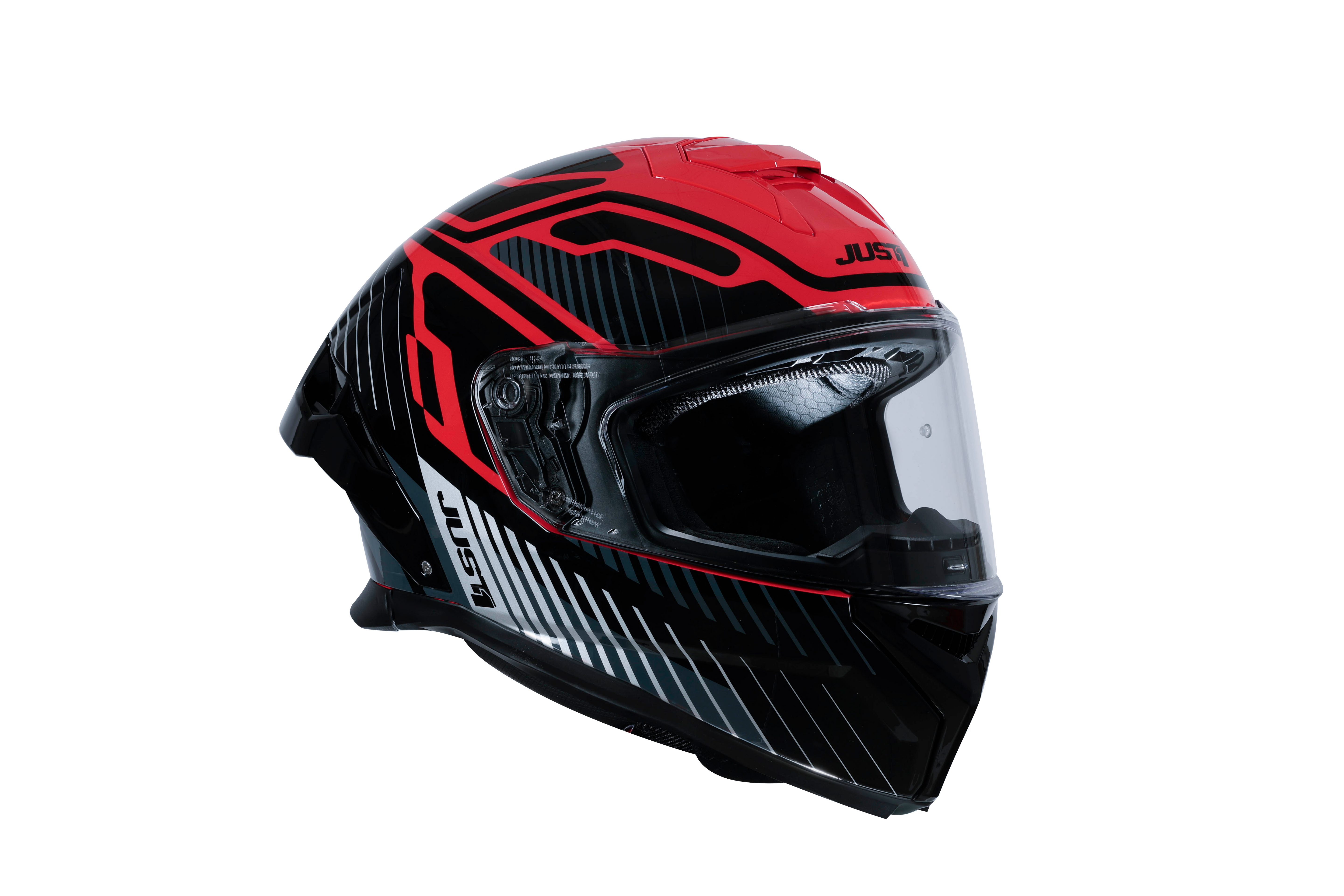 Just1 J-STR Capacete Tactical Prata / Vermelho Brilhante 6030390171003 