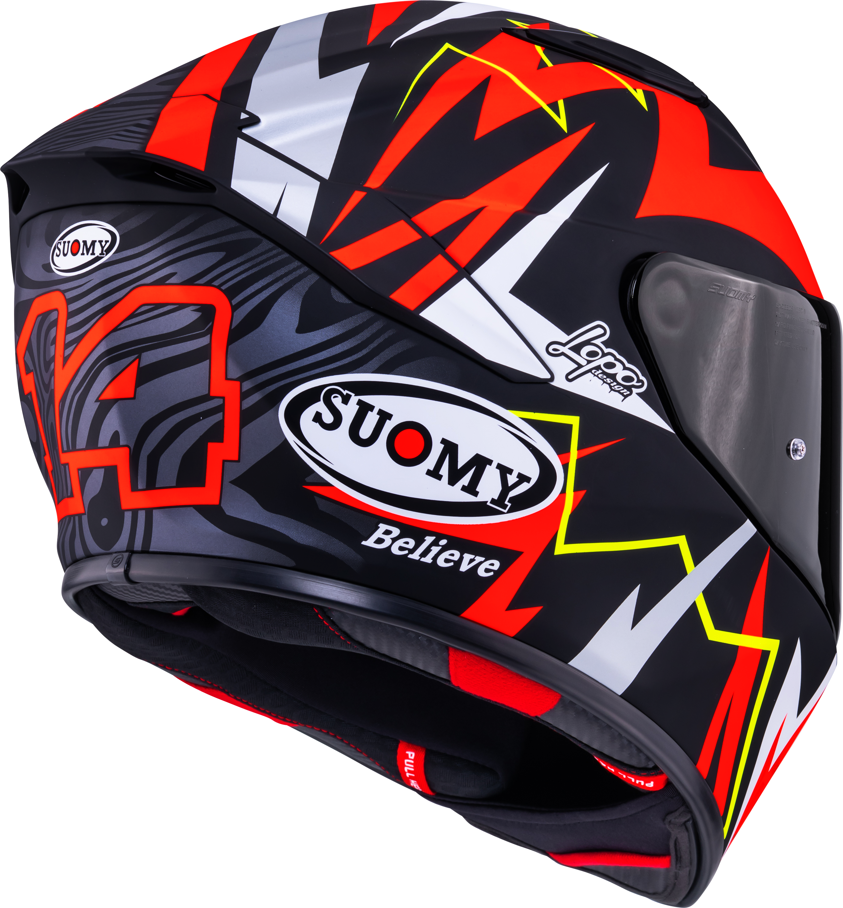 Suomy Track-1 Capacete Fosco Vermelho Réplica de Sam Lowes 2025 K6T10020 