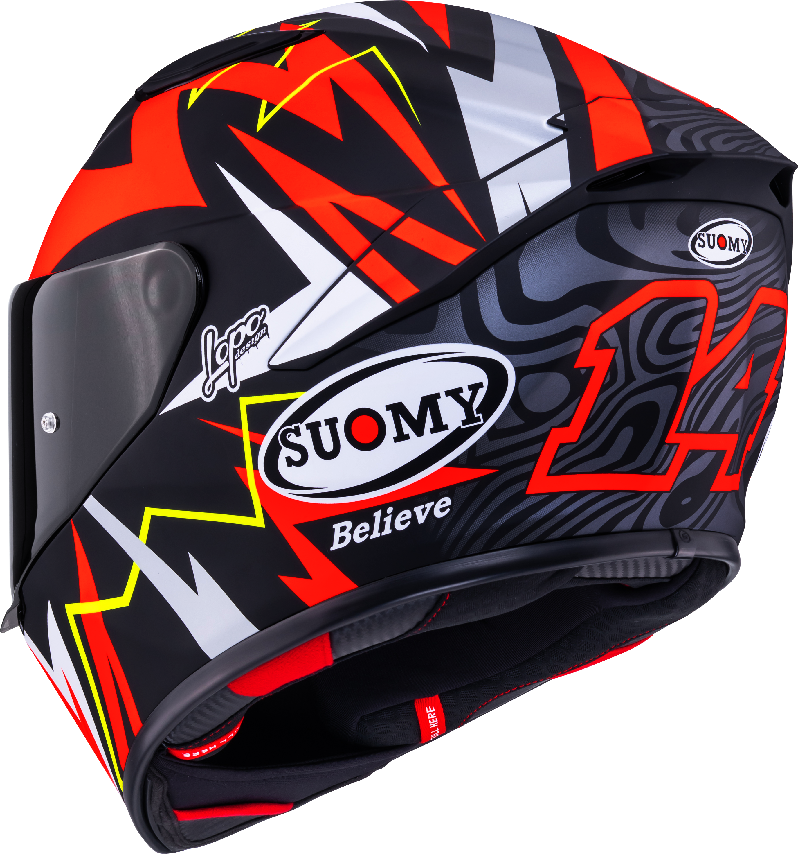 Suomy Track-1 Capacete Fosco Vermelho Réplica de Sam Lowes 2025 K6T10020 