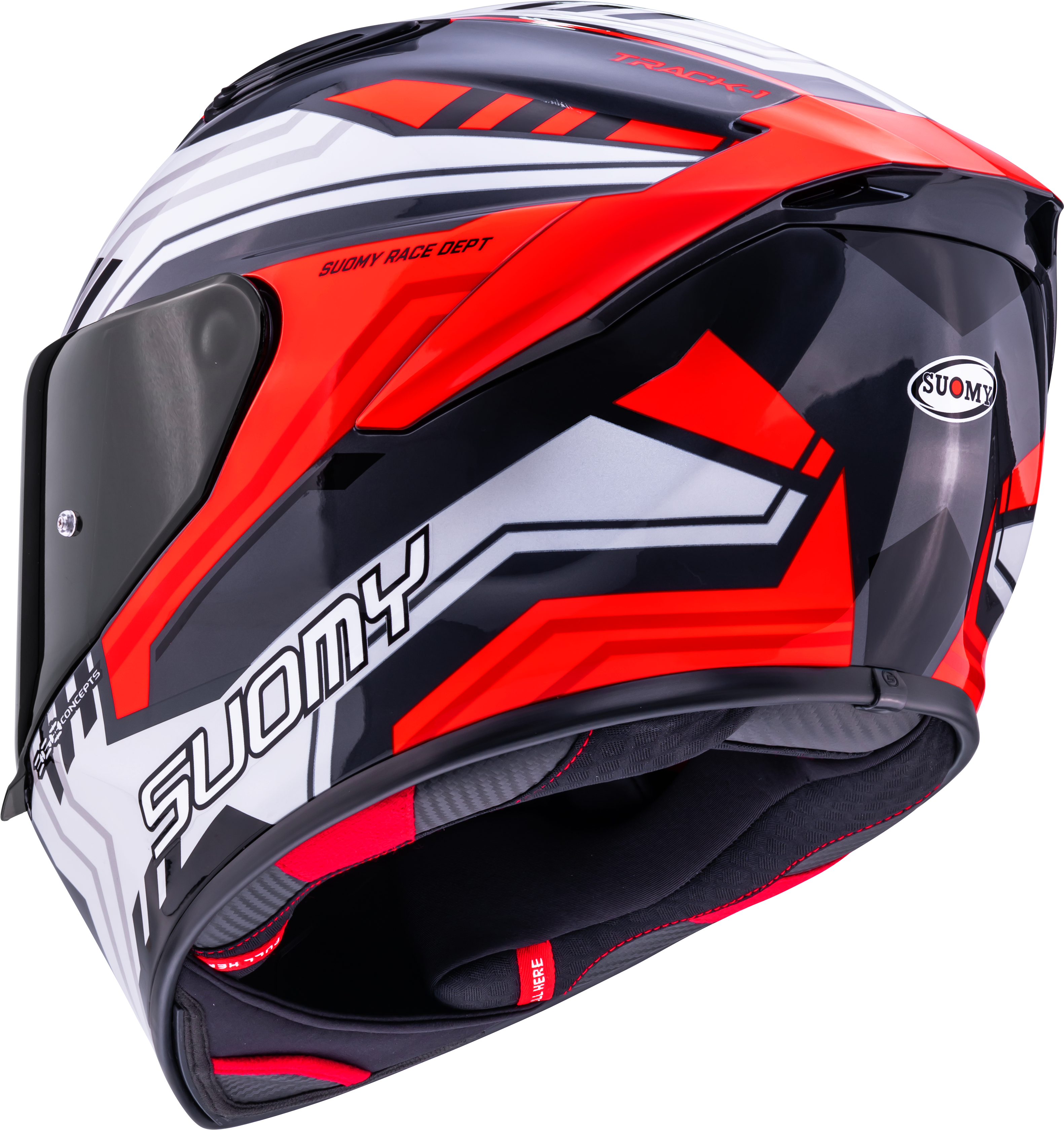 Suomy Track-1 Capacete Framework Branco/Vermelho K6T10022 