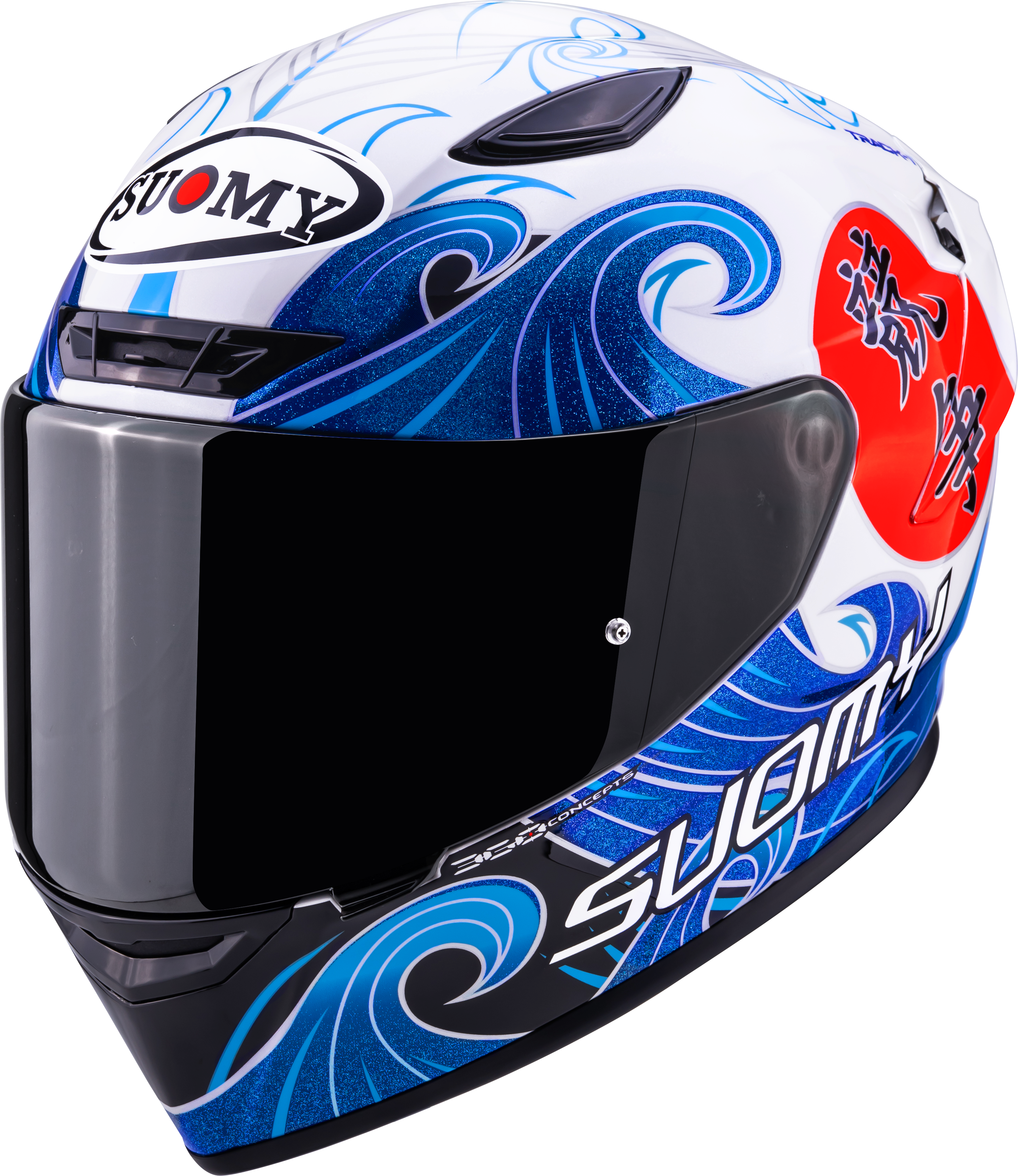 Capacete Suomy Track-1 Waves Branco K6T10025 
