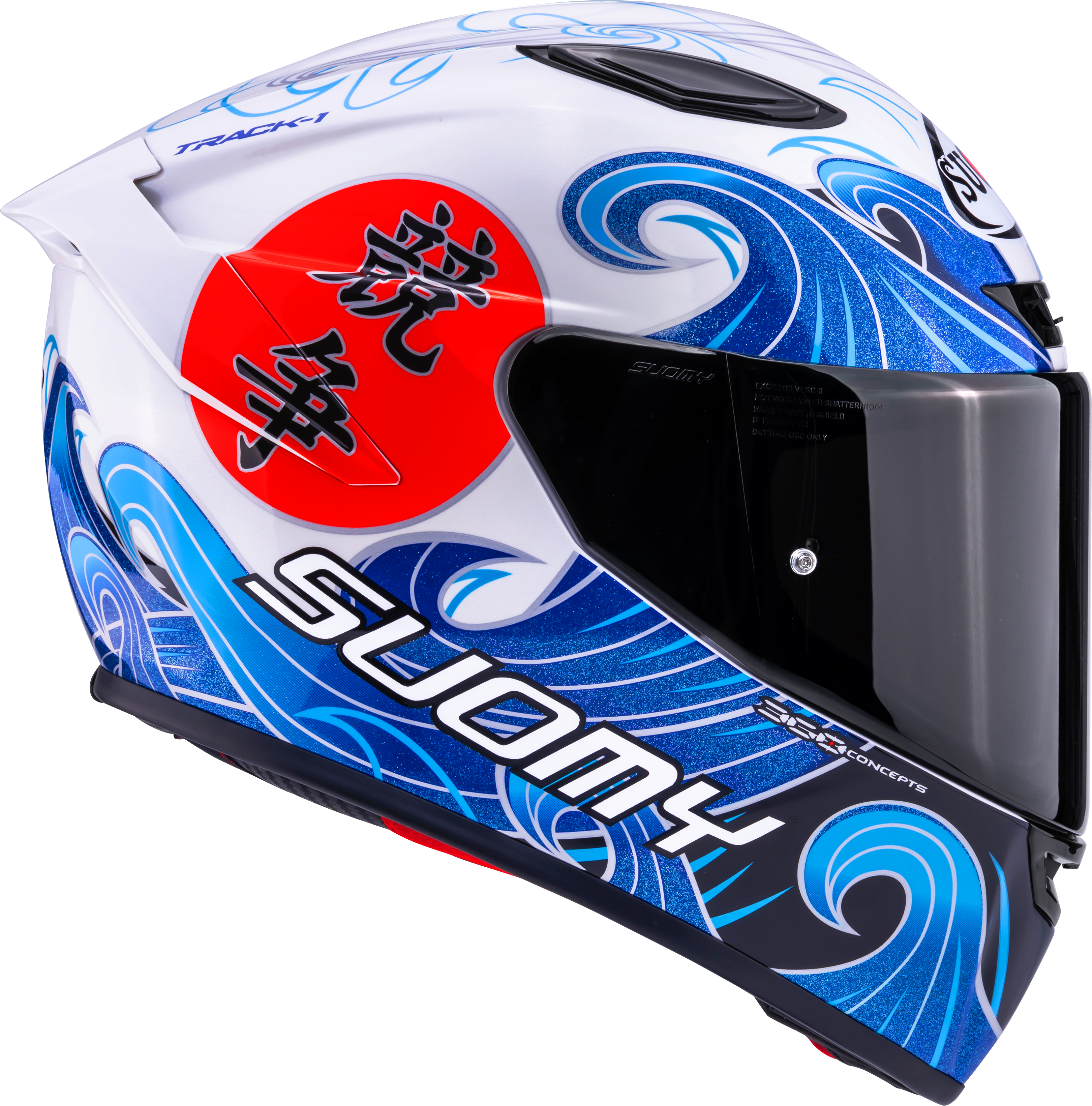 Capacete Suomy Track-1 Waves Branco K6T10025 