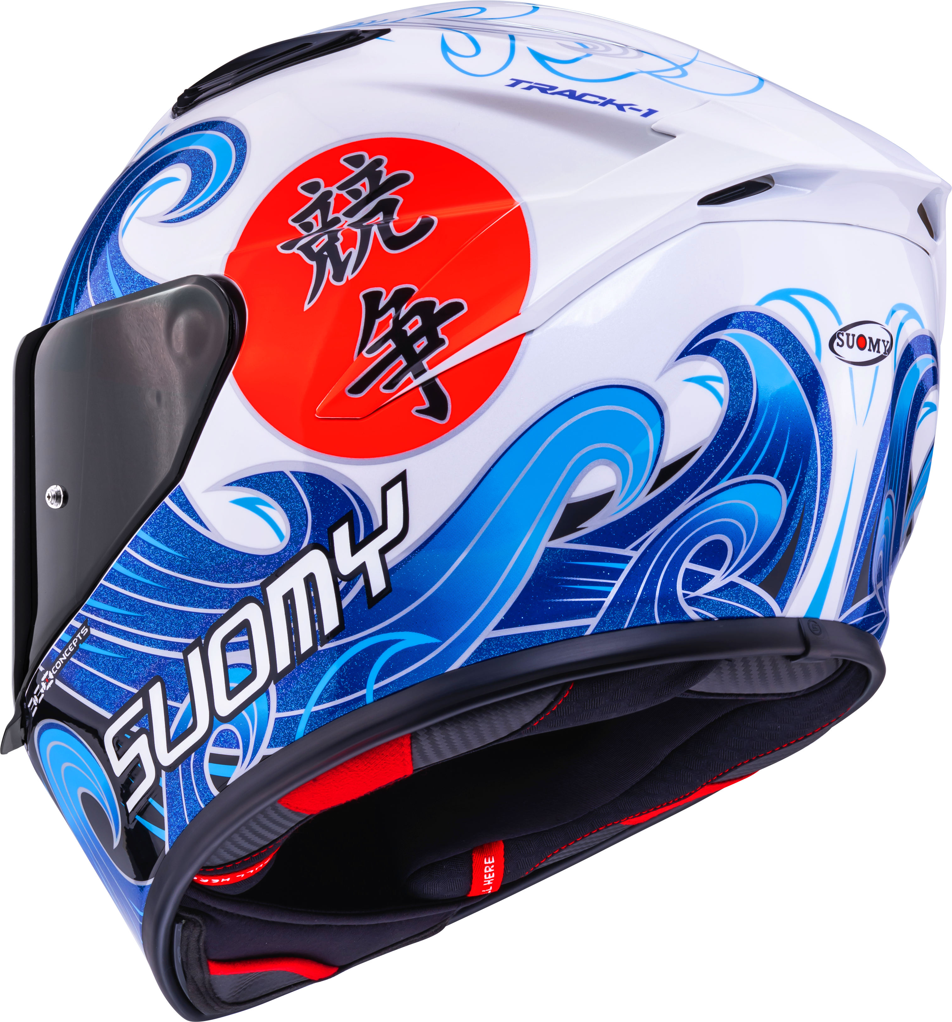 Capacete Suomy Track-1 Waves Branco K6T10025 
