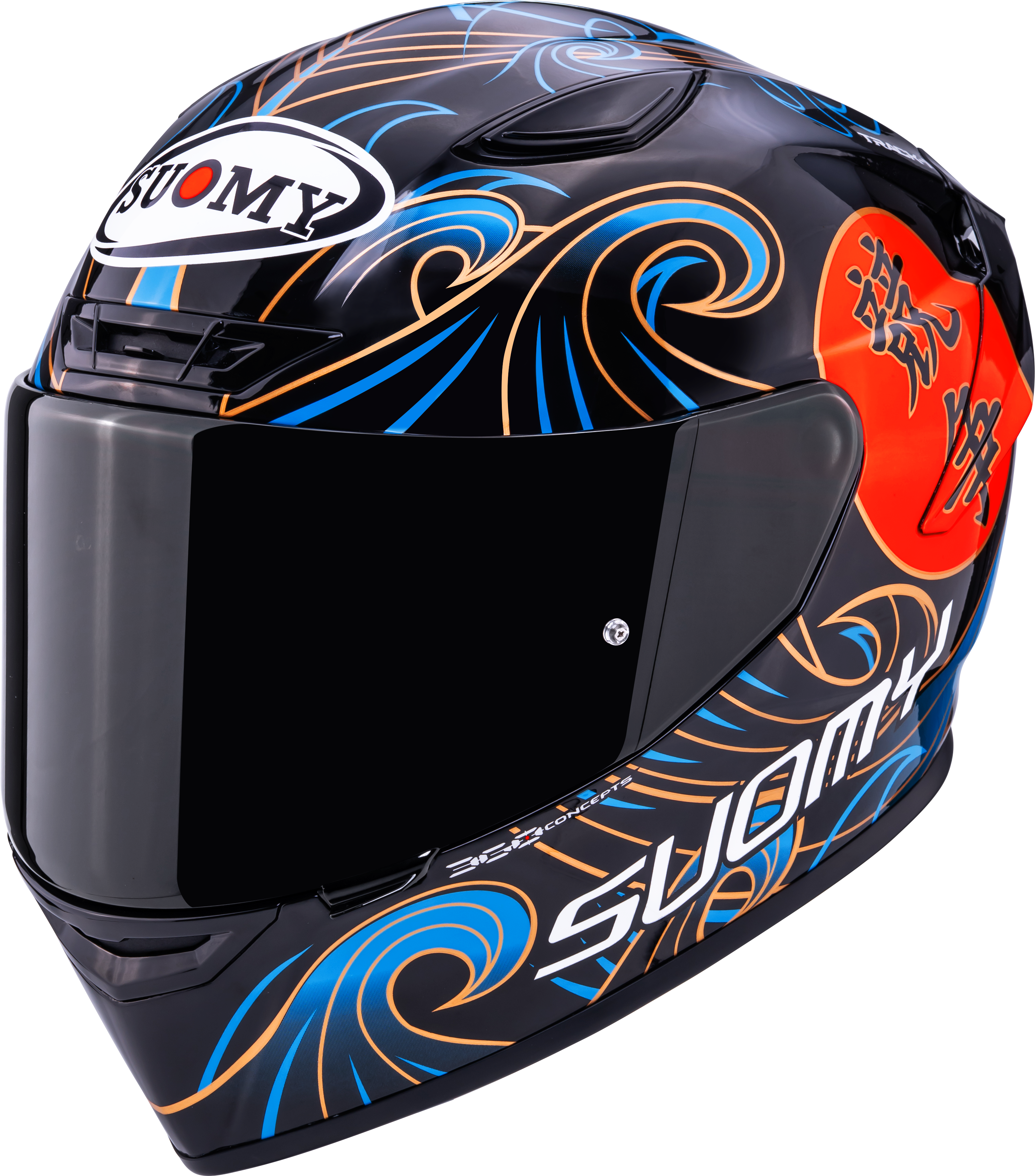 Capacete Suomy Track-1 Waves Preto K6T10026 