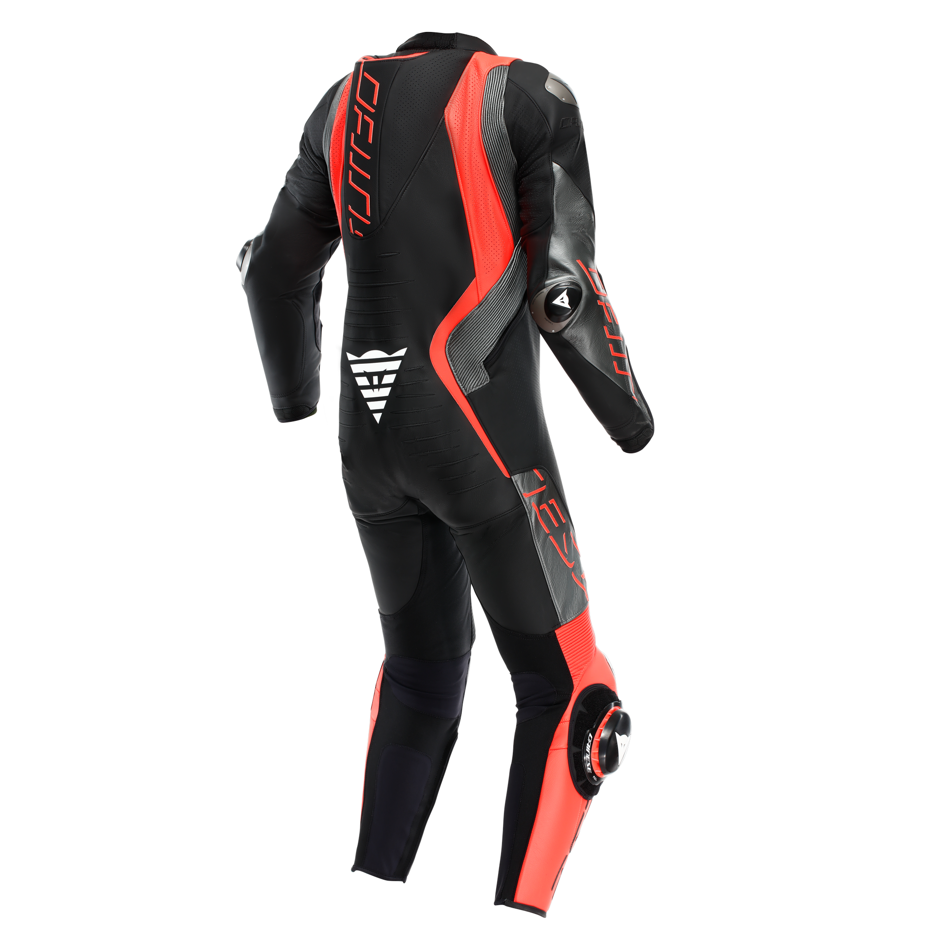 Dainese Audax D-ZIP fato de couro integral – fato de corrida perfurado | Homens | Preto/Vermelho 