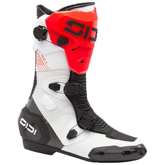 Botas de moto Sidi MAG 2 Air Branco Preto Vermelho - 391 