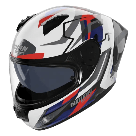 Nolan N60-6 Sport Capacete Corsa Branco / Azul / Vermelho / Acabamento Fosco 355 