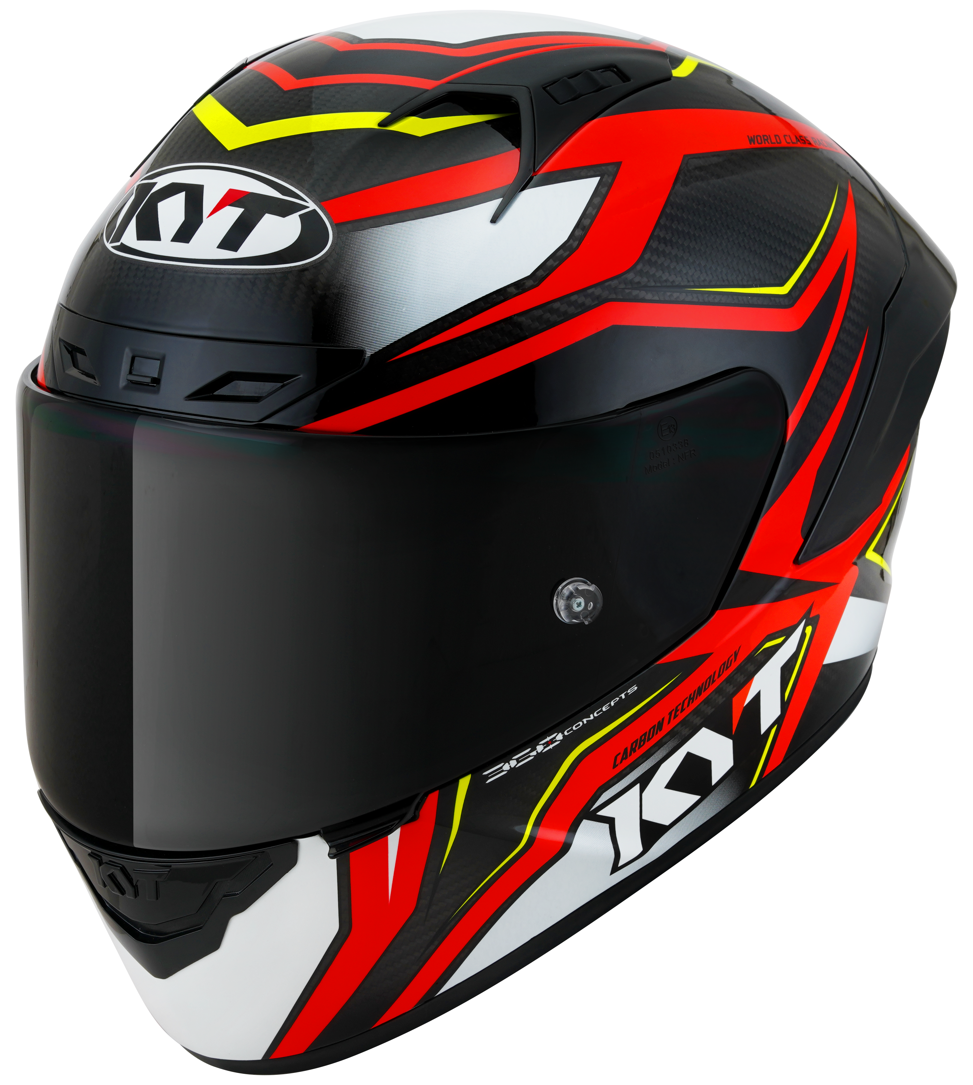 KYT NZ-Race Capacete Carbon Stride Brilhante Vermelho/Branco Y6NZ0026 