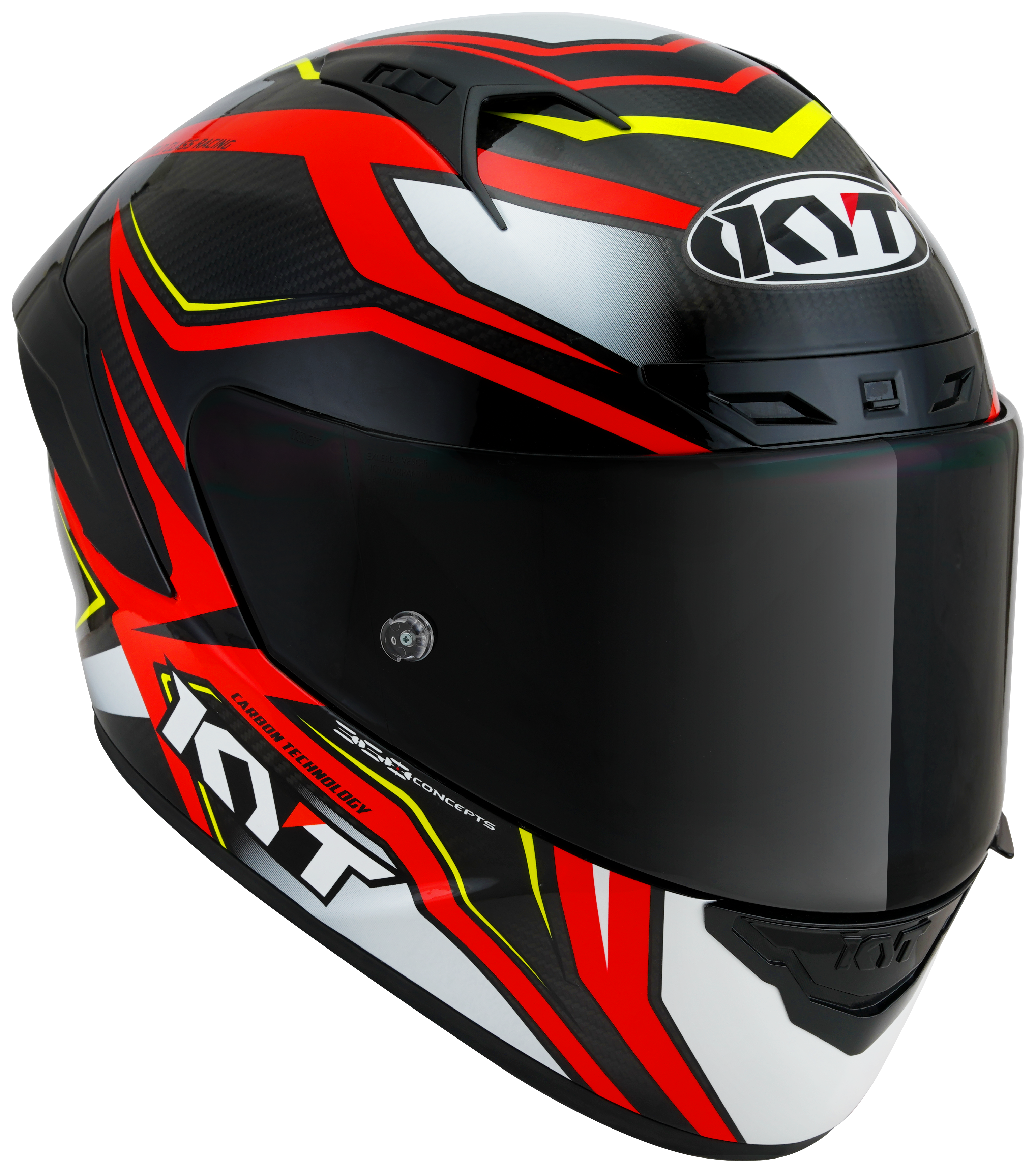 KYT NZ-Race Capacete Carbon Stride Brilhante Vermelho/Branco Y6NZ0026 
