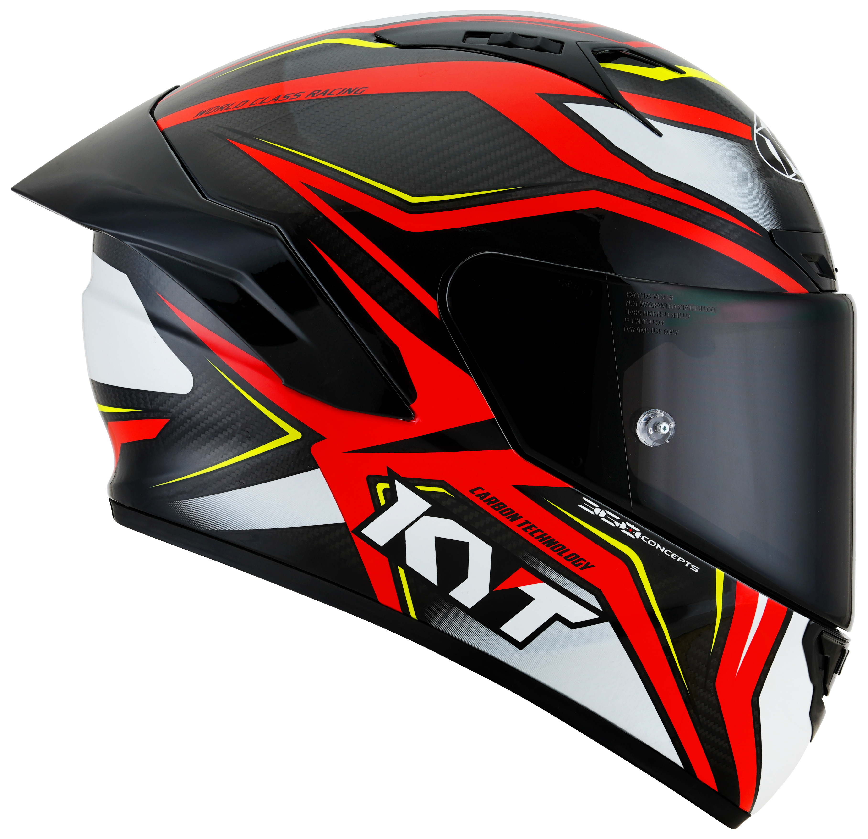 KYT NZ-Race Capacete Carbon Stride Brilhante Vermelho/Branco Y6NZ0026 