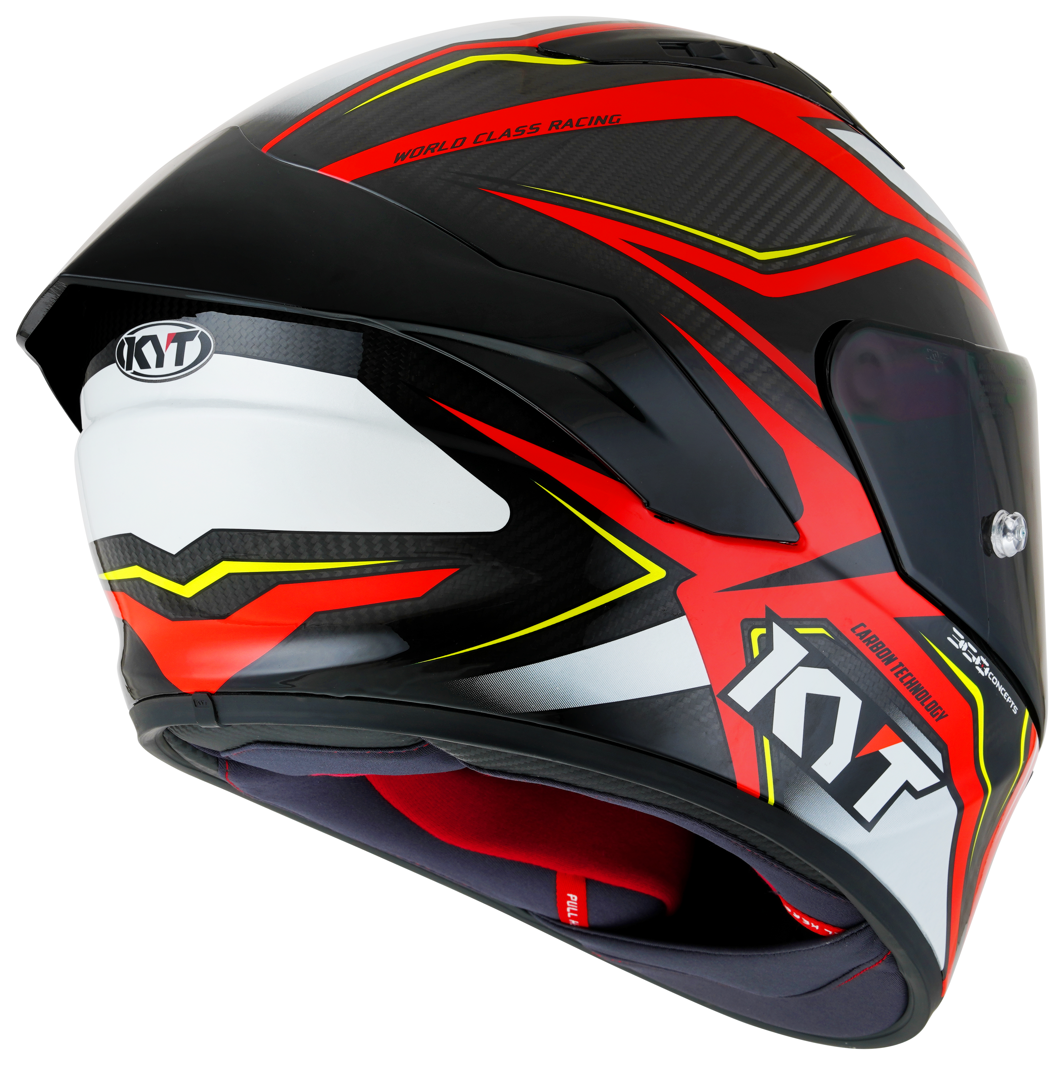 KYT NZ-Race Capacete Carbon Stride Brilhante Vermelho/Branco Y6NZ0026 