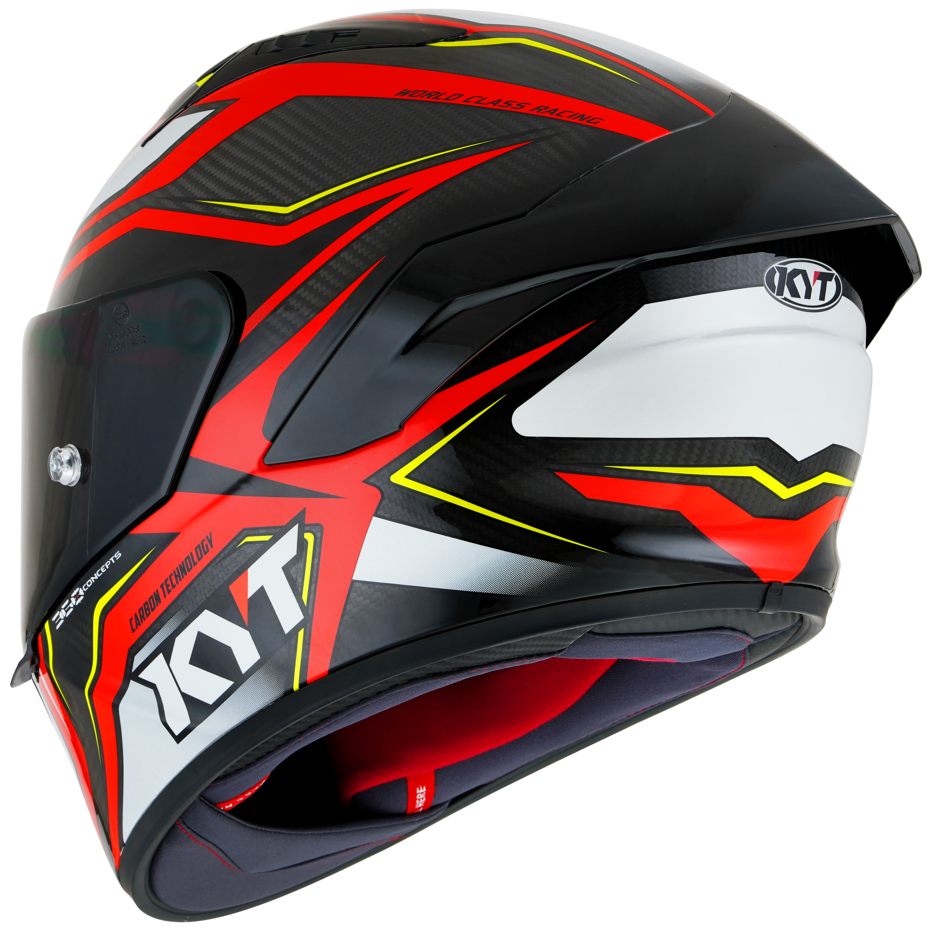 KYT NZ-Race Capacete Carbon Stride Brilhante Vermelho/Branco Y6NZ0026 