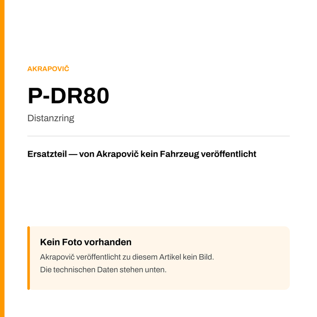 Akrapovic Distanzring P-DR80 — Platzhalter, kein Herstellerfoto verfügbar