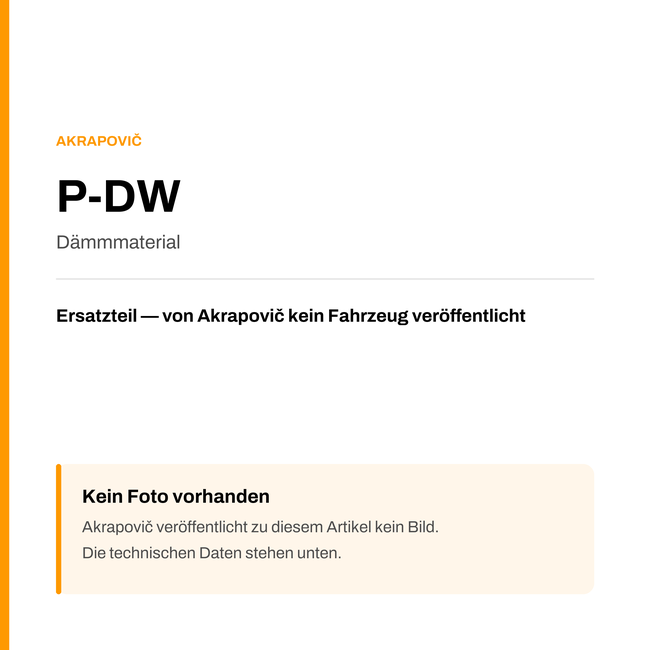 Akrapovic Dämmmaterial P-DW — Platzhalter, kein Herstellerfoto verfügbar