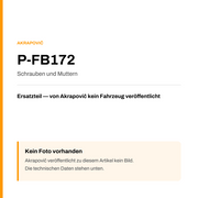 Akrapovic Schrauben und Muttern P-FB172 — Platzhalter, kein Herstellerfoto verfügbar