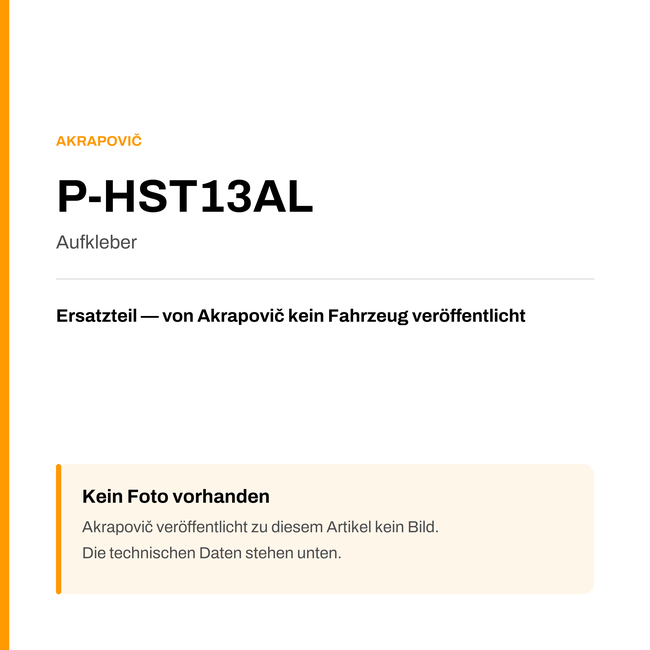 Akrapovic Aufkleber P-HST13AL — Platzhalter, kein Herstellerfoto verfügbar