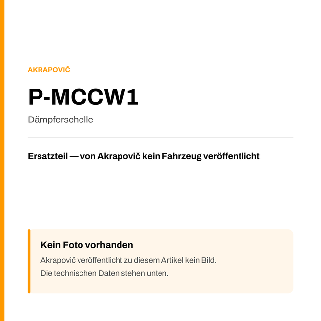 Akrapovic Dämpferschelle P-MCCW1 — Platzhalter, kein Herstellerfoto verfügbar
