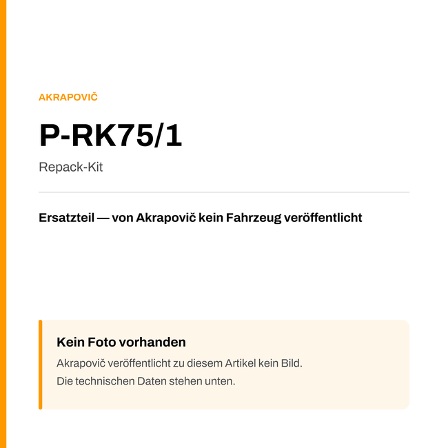 Akrapovic Repack-Kit P-RK75/1 — Platzhalter, kein Herstellerfoto verfügbar