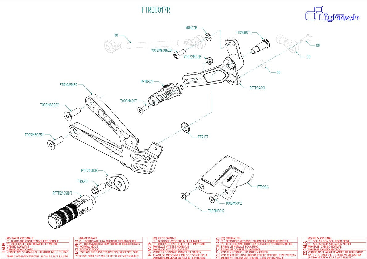 Sistema de suspensão R LighTech Ducati Panigale V4/S/R (25-26) FTRDU017R 