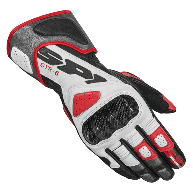 Spidi STR-6 Racing Luvas de Couro para Motocicleta | Homens | Vermelho | A221014 