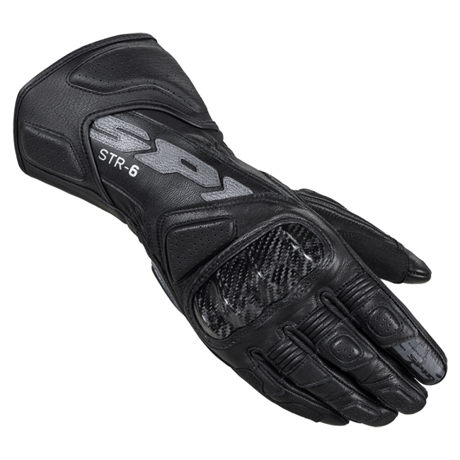 Spidi STR-6 Racing Luvas de Couro para Motocicleta | Masculino | Preto | A221026 