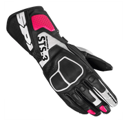 Spidi STS-3 Sport luvas de pele para motociclo | Mulher | Preto/Fúcsia | A220545 