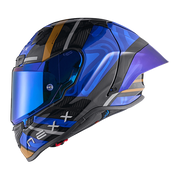 Nexx X.R3R Capacete Swirl Carbon Azul Escuro Dourado 01XR323489126 