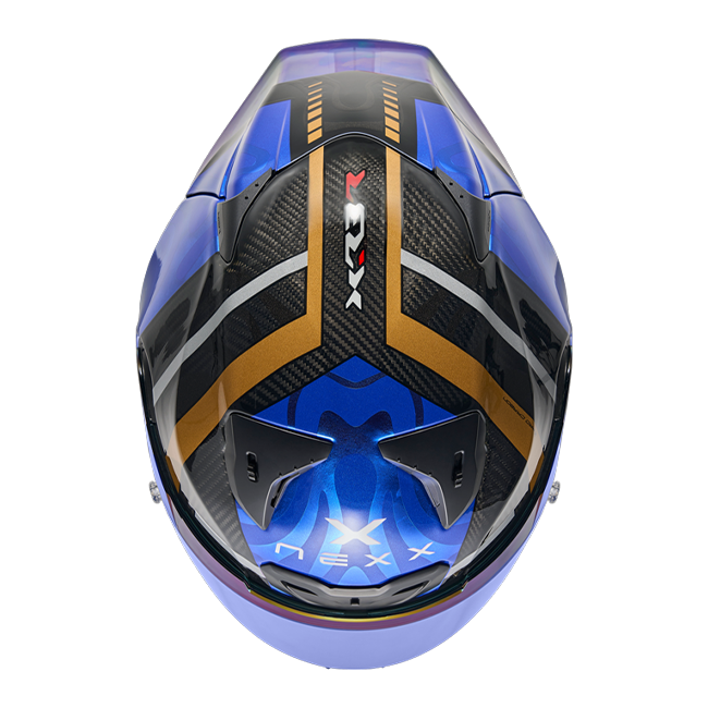 Nexx X.R3R Capacete Swirl Carbon Azul Escuro Dourado 01XR323489126 