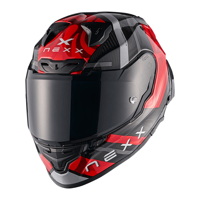 Nexx X.R3R Capacete Swirl Carbono Vermelho Prata 01XR323489023 