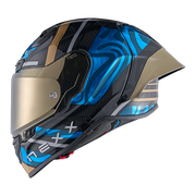Nexx X.R3R Capacete Swirl Carbono Azul Céu Dourado 01XR323489780 