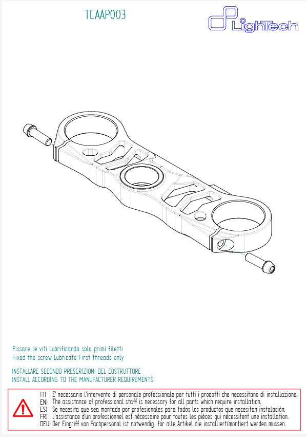 Mesa de direção (SUPERIOR) LighTech Aprilia RSV4 RF (15-19) TCAAP003NER 