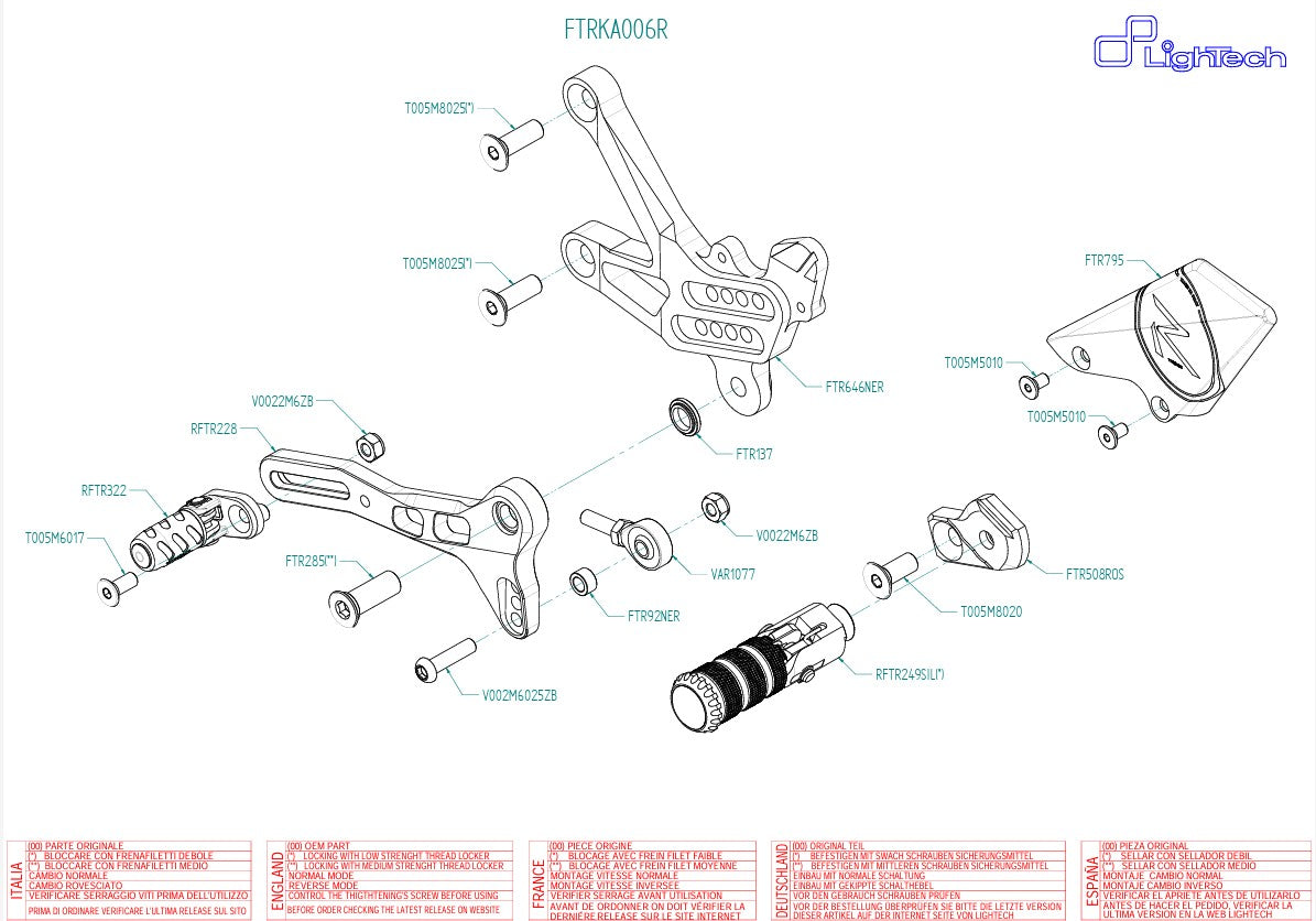 Sistema de suspensão R LighTech Kawasaki ZX-10 R/RR (16-20) FTRKA006R 