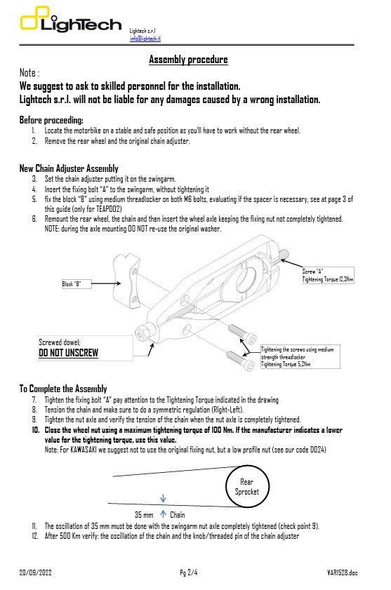 Tensor de corrente LighTech Yamaha YZF-R1/M RN65 (20-25) TEYA005 