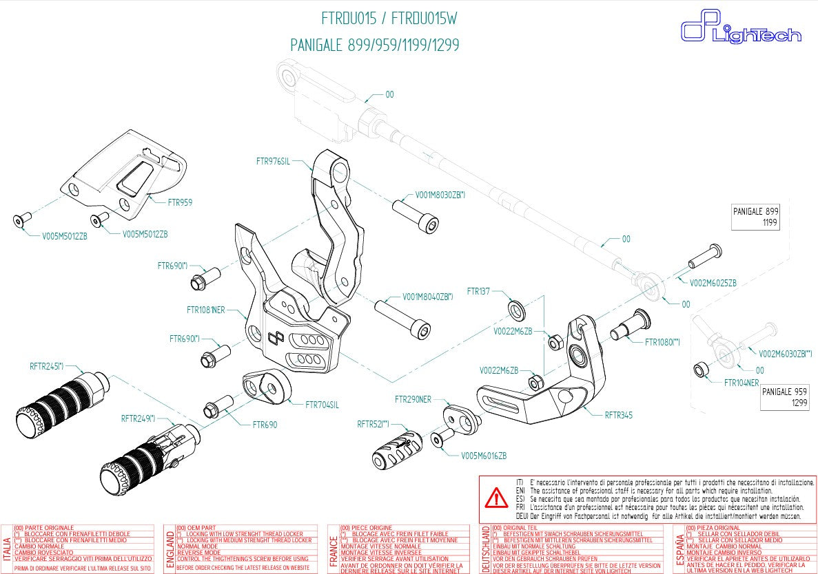 Sistema de escape LighTech Ducati Panigale 899 (13-16) FTRDU015/W 
