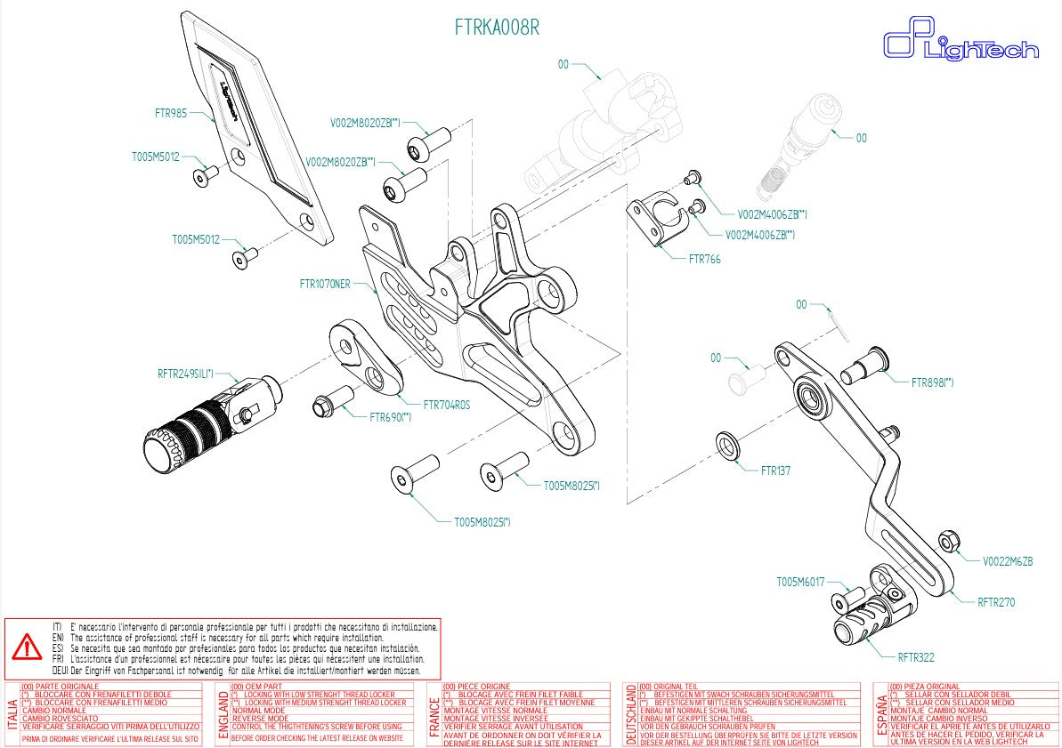Sistema de suspensão R LighTech Kawasaki ZX-6R/636/RR (05-25) FTRKA008R 