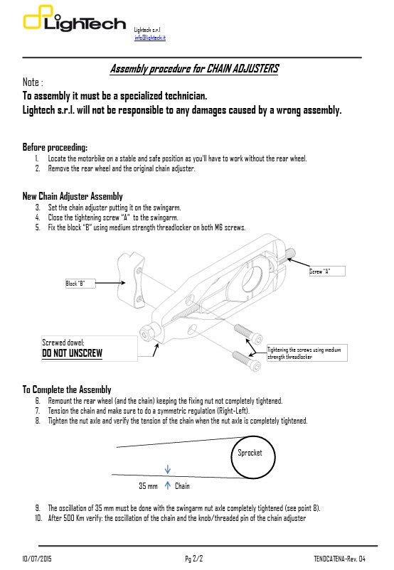 Tensionador de corrente LighTech Yamaha YZF-R1/M RN32 RN49 (15-19) TEYA003 