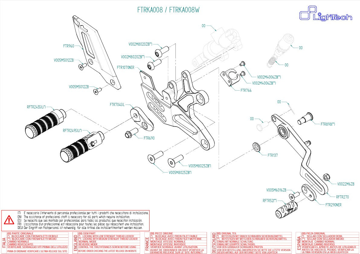 Sistema de suspensão LighTech Kawasaki ZX-6R/636/RR (05-25) FTRKA008/W 