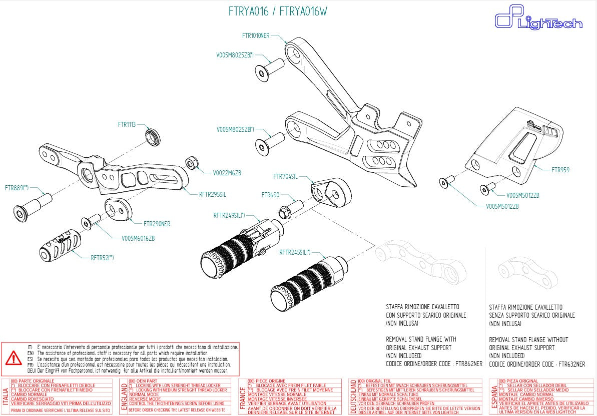 Sistema de suspensão LighTech Yamaha YZF-R1/M RN32, RN49 & RN65 (15-25) FTRYA016 