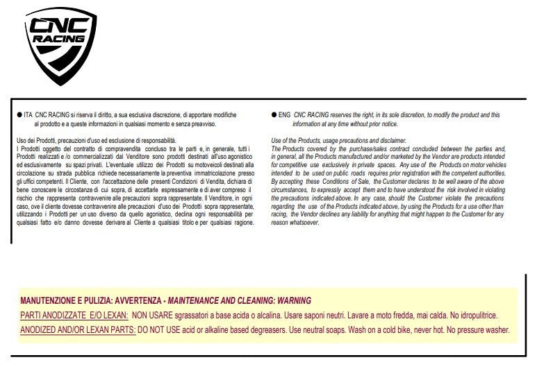 Tampa de depósito CNC Racing Ducati Panigale V4/S/R (25-26) TSB11 
