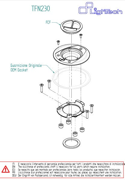 Tampa de depósito de combustível com fecho de rosca LighTech BMW S1000RR K67 (21-26) TFN230 